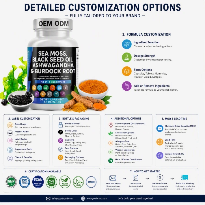 Black Seed Oil And Ashwagandha Supplement Sea Moss Capsules
