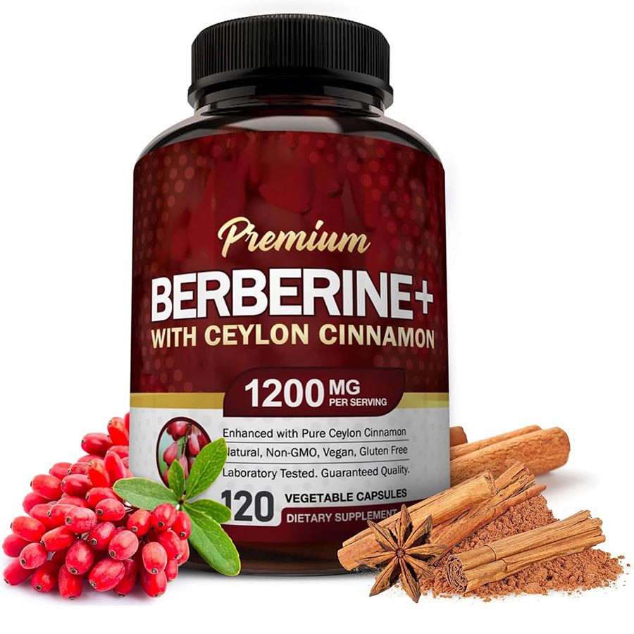 Premium Berberine ak Ceylon Cinnamon Nature a Doub Fòmil Aksyon pou metabolik antye - kò byennèt
